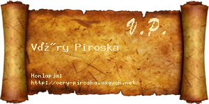 Véry Piroska névjegykártya